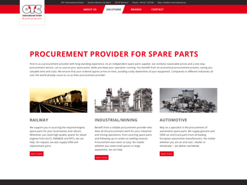 OTC International GmbH: SEO content for English homepage